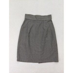 Marnie West Vintage 90s Women's Skirt Size 7 Black & White Houndstooth Plaid